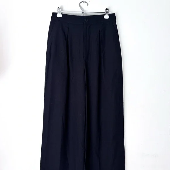 Jenni Kayne 100% Silk Textured Trousers (Silk Noil) Wide-Leg - Picture 2 of 6